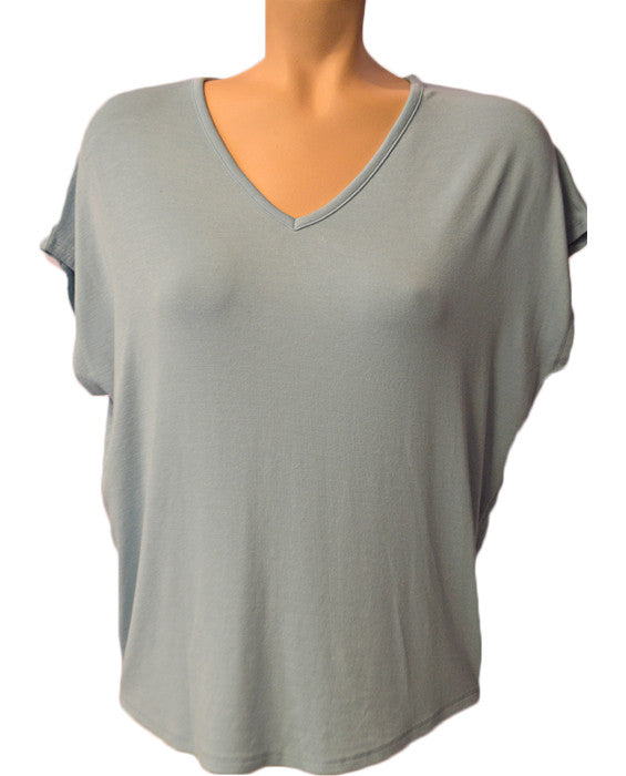 Luxe Cacoon V-Neck- STREAM