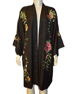 Lupe Embr Long Kimono - BLKMULT