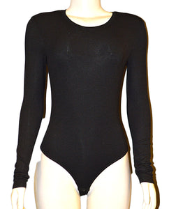 Long Sleeve Bodysuit - BLACK