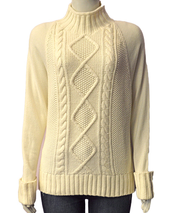 Easy Mock Neck Cable IVORY