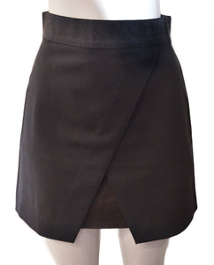 Ericka Overlap Mini Skirt - BLACK